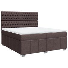 vidaXL sötétbarna szövet rugós ágy matraccal 200 x 200 cm (3291785) ágy és ágykellék