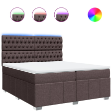 vidaXL sötétbarna szövet rugós ágy matraccal 200 x 200 cm (3294085) ágy és ágykellék