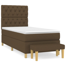 vidaXL sötétbarna szövet rugós ágy matraccal 80 x 200 cm ágy és ágykellék