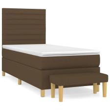 vidaXL sötétbarna szövet rugós ágy matraccal 80 x 200 cm ágy és ágykellék