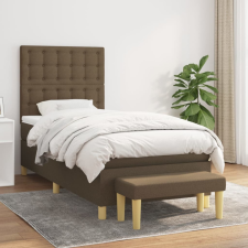vidaXL sötétbarna szövet rugós ágy matraccal 80 x 200 cm ágy és ágykellék