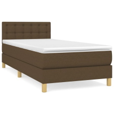 vidaXL sötétbarna szövet rugós ágy matraccal 80 x 200 cm (3140892) ágy és ágykellék