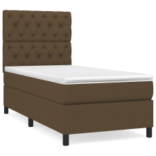 vidaXL sötétbarna szövet rugós ágy matraccal 80 x 200 cm (3141972) ágy és ágykellék