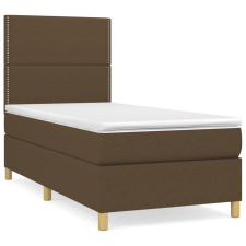 vidaXL sötétbarna szövet rugós ágy matraccal 80 x 200 cm (3142212) ágy és ágykellék