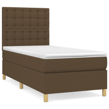 vidaXL sötétbarna szövet rugós ágy matraccal 80 x 200 cm (3142612) ágy és ágykellék