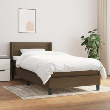 vidaXL sötétbarna szövet rugós ágy matraccal 90 x 190 cm ágy és ágykellék