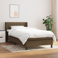 vidaXL sötétbarna szövet rugós ágy matraccal 90 x 190 cm ágy és ágykellék