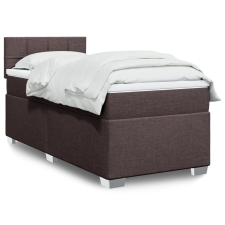vidaXL sötétbarna szövet rugós ágy matraccal 90 x 190 cm ágy és ágykellék