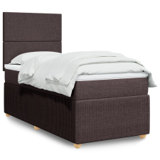 vidaXL sötétbarna szövet rugós ágy matraccal 90 x 190 cm ágy és ágykellék