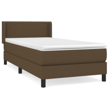 vidaXL sötétbarna szövet rugós ágy matraccal 90 x 190 cm (3129596) ágy és ágykellék