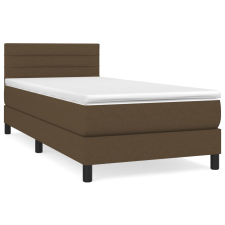 vidaXL sötétbarna szövet rugós ágy matraccal 90 x 190 cm (3140100) ágy és ágykellék