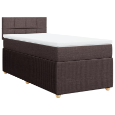 vidaXL sötétbarna szövet rugós ágy matraccal 90 x 190 cm (3287314) ágy és ágykellék