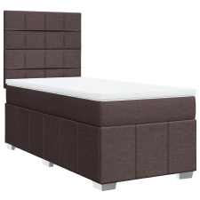 vidaXL sötétbarna szövet rugós ágy matraccal 90 x 190 cm (3291526) ágy és ágykellék
