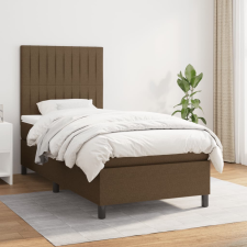 vidaXL sötétbarna szövet rugós ágy matraccal 90 x 200 cm ágy és ágykellék