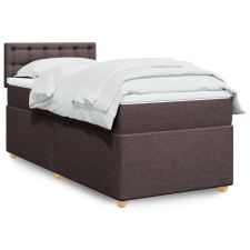 vidaXL sötétbarna szövet rugós ágy matraccal 90 x 200 cm ágy és ágykellék