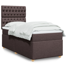 vidaXL sötétbarna szövet rugós ágy matraccal 90 x 200 cm ágy és ágykellék