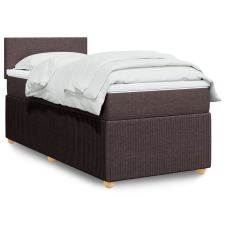 vidaXL sötétbarna szövet rugós ágy matraccal 90 x 200 cm ágy és ágykellék