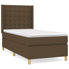 vidaXL sötétbarna szövet rugós ágy matraccal 90 x 200 cm (3132284) ágy és ágykellék