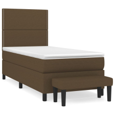 vidaXL sötétbarna szövet rugós ágy matraccal 90 x 200 cm (3136488) ágy és ágykellék