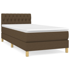 vidaXL sötétbarna szövet rugós ágy matraccal 90 x 200 cm (3140828) ágy és ágykellék