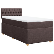 vidaXL sötétbarna szövet rugós ágy matraccal 90 x 200 cm (3286573) ágy és ágykellék