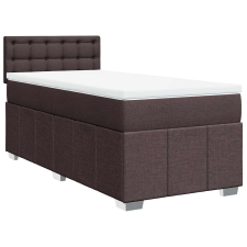 vidaXL sötétbarna szövet rugós ágy matraccal 90 x 200 cm (3286968) ágy és ágykellék