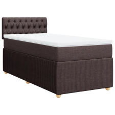 vidaXL sötétbarna szövet rugós ágy matraccal 90 x 200 cm (3287349) ágy és ágykellék