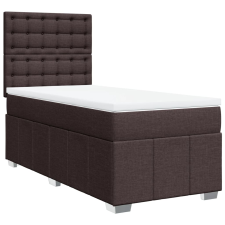 vidaXL sötétbarna szövet rugós ágy matraccal 90 x 200 cm (3291568) ágy és ágykellék