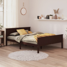 vidaXL sötétbarna tömör fenyőfa ágykeret 120 x 200 cm ágy és ágykellék