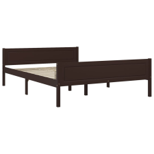 vidaXL sötétbarna tömör fenyőfa ágykeret 160 x 200 cm  (322121) ágy és ágykellék