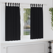 vidaXL Sötétítő függönyök 2 pcs Fekete 175 x 140 cm Poliészter lakástextília