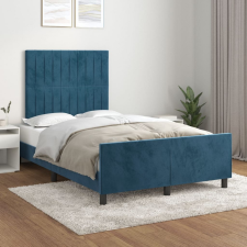 vidaXL sötétkék bársony ágykeret fejtámlával 120 x 200 cm ágy és ágykellék