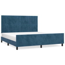 vidaXL sötétkék bársony ágykeret fejtámlával 160 x 200 cm (3125889) ágy és ágykellék