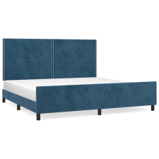 vidaXL sötétkék bársony ágykeret fejtámlával 200 x 200 cm (3125718) ágy és ágykellék