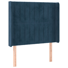 vidaXL sötétkék bársony fejtámla szárnyakkal 93x16x118/128 cm (3119858) bútor