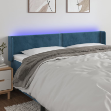 vidaXL sötétkék bársony LED-es fejtámla 183 x 16 x 78/88 cm ágy és ágykellék