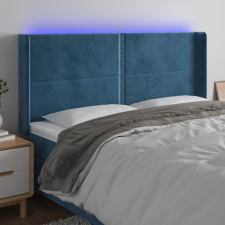 vidaXL sötétkék bársony LED-es fejtámla 183x16x118/128 cm ágy és ágykellék