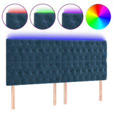 vidaXL sötétkék bársony LED-es fejtámla 200x7x118/128 cm (3122830) ágy és ágykellék