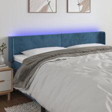 vidaXL sötétkék bársony LED-es fejtámla 203 x 16 x 78/88 cm ágy és ágykellék