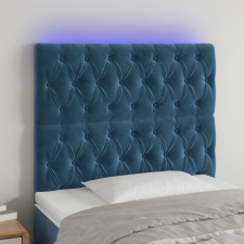 vidaXL sötétkék bársony LED-es fejtámla 90x7x118/128 cm ágy és ágykellék
