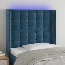 vidaXL sötétkék bársony LED-es fejtámla 93x16x118/128 cm ágy és ágykellék