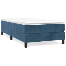 vidaXL sötétkék bársony rugós ágy matraccal 100 x 200 cm (3144319) ágy és ágykellék