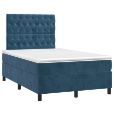 vidaXL sötétkék bársony rugós ágy matraccal 120x190 cm ágy és ágykellék