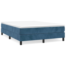 vidaXL sötétkék bársony rugós ágy matraccal 140x190 cm (3144331) ágy és ágykellék