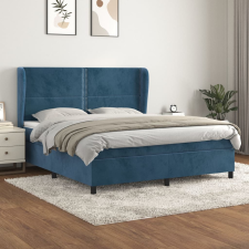 vidaXL sötétkék bársony rugós ágy matraccal 180x200 cm ágy és ágykellék