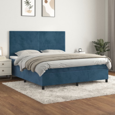 vidaXL sötétkék bársony rugós ágy matraccal 180x200 cm ágy és ágykellék