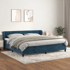 vidaXL sötétkék bársony rugós ágy matraccal 200x200 cm ágy és ágykellék