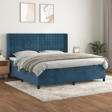 vidaXL sötétkék bársony rugós ágy matraccal 200x200 cm ágy és ágykellék
