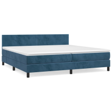 vidaXL sötétkék bársony rugós ágy matraccal 200x200 cm (3141207) ágy és ágykellék
