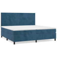 vidaXL sötétkék bársony rugós ágy matraccal 200x200 cm (3142927) ágy és ágykellék